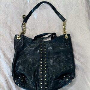 Michael Kors Shoulder Bag- Uptown Astor large black leather shoulder bag